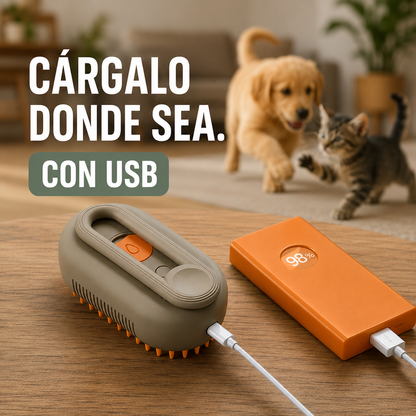 Cepillo Quitapelos a Vapor para Mascotas