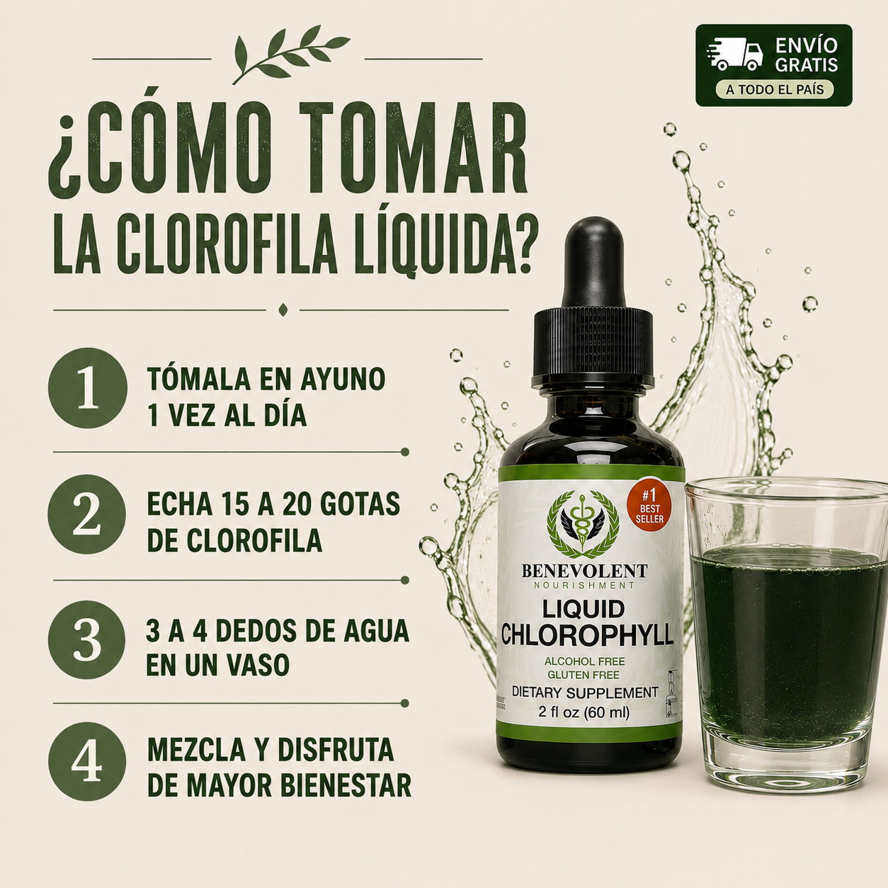 Clorofila Benevolent 100% Natural- Adelgaza y mejora tu salud digestiva