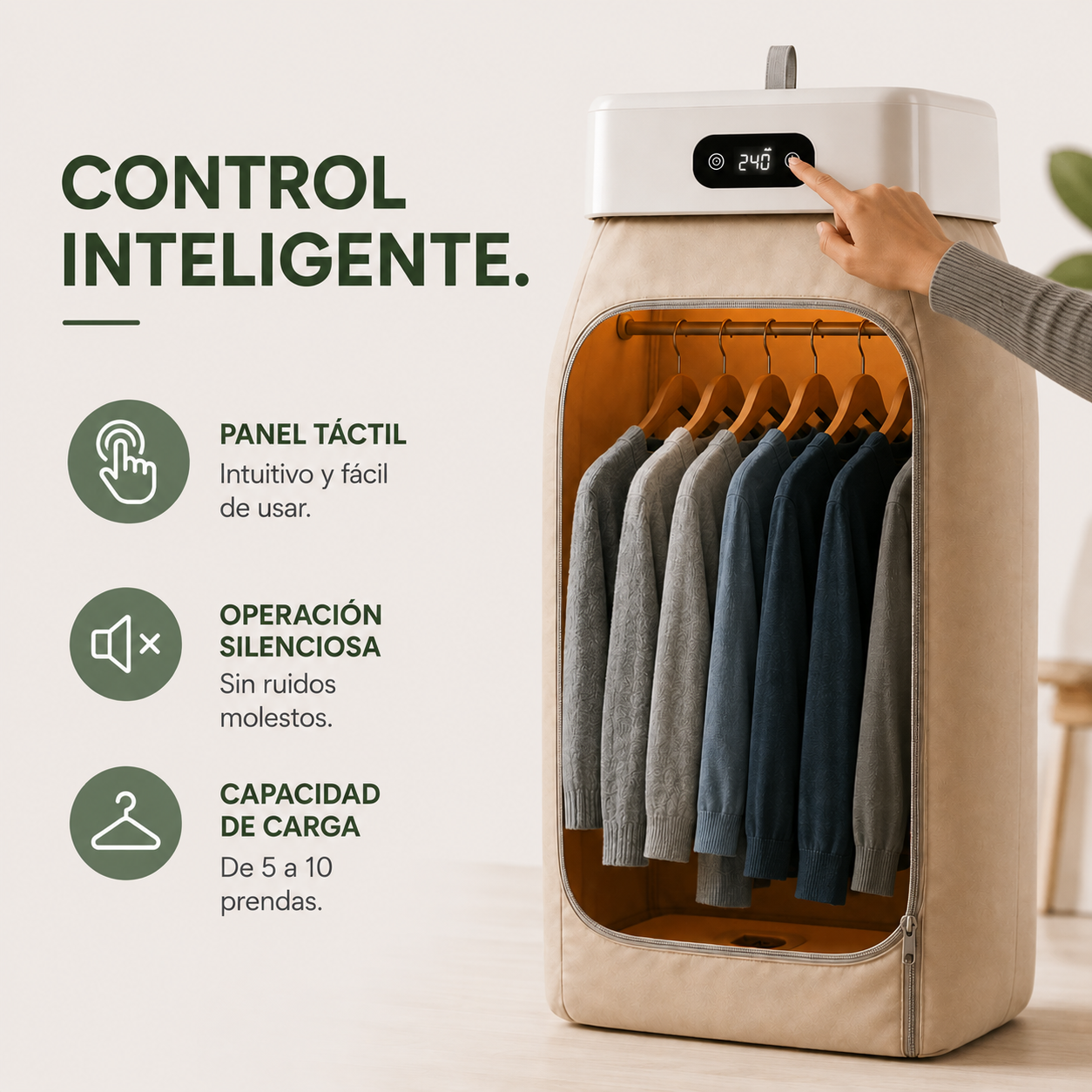 Secador de ropa portátil inteligente