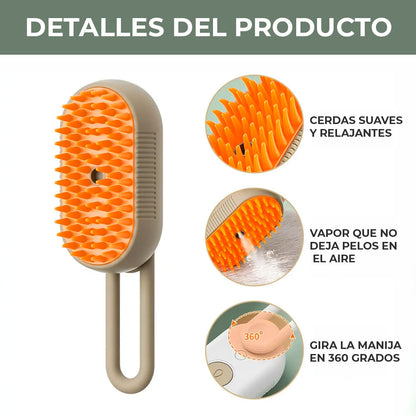 Cepillo Quitapelos a Vapor para Mascotas