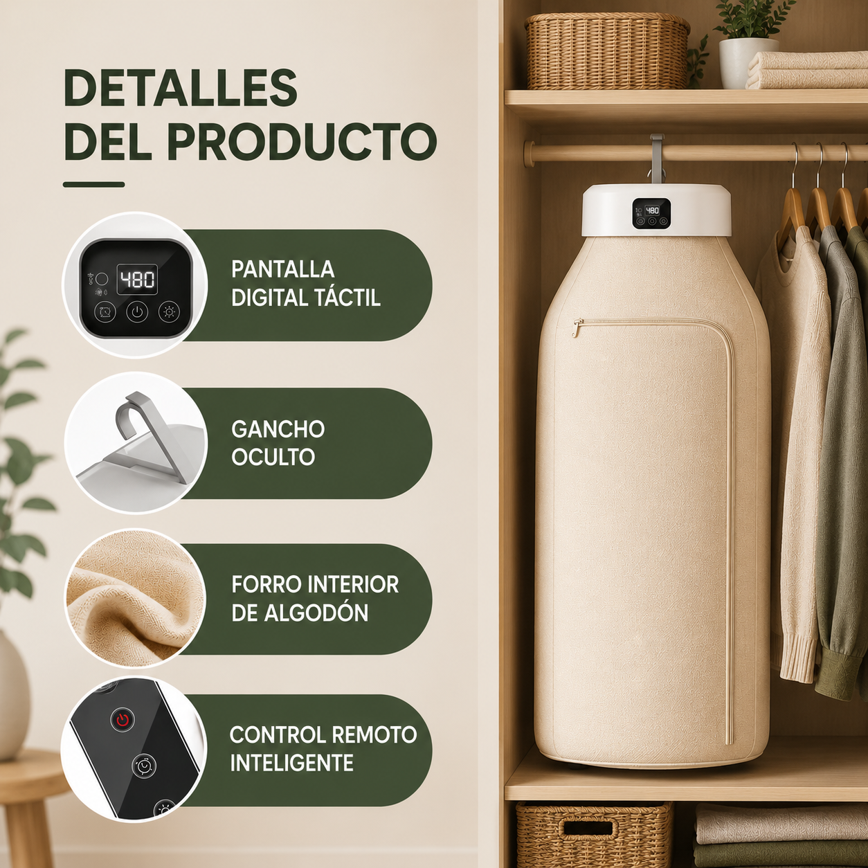 Secador de ropa portátil inteligente