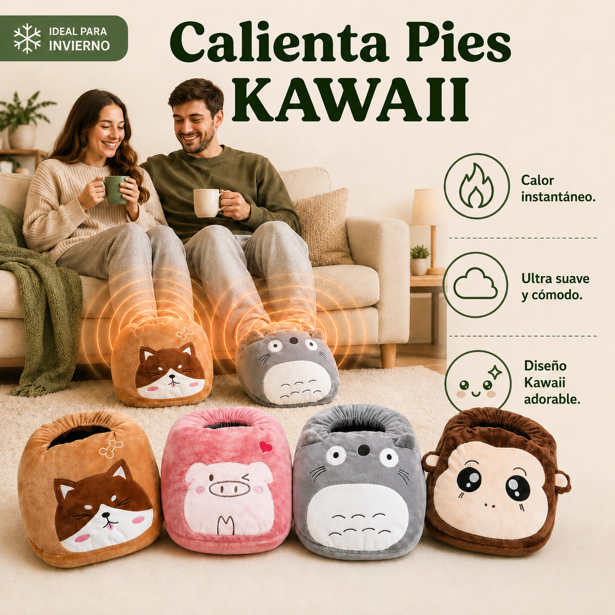 CALIENTA PIES KAWAII - MANTÉN TUS PIES SIEMPRE CÁLIDOS