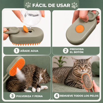 Cepillo Quitapelos a Vapor para Mascotas
