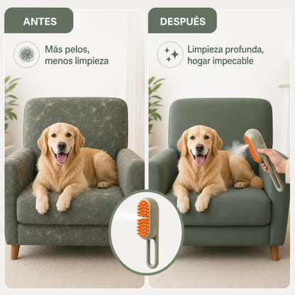 Cepillo Quitapelos a Vapor para Mascotas